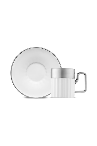 Jumbo Sorin-200 12 Parça 6 Kişilik Kahve Fincan Takımı Platin Platin