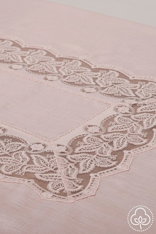 Beril Lüx Dantelli Keten Kumaş Pudra Masa Örtüsü 160x230 Cm - 1124 Çok Renkli