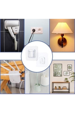 Büro Ev Ofis Düzeni İçin 10 Çift Şeffaf Çift Taraf Yapışır Geçmeli Sabitler Klipsi Diğer