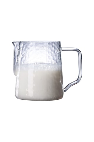 Xiyyadms 500ml/17oz Borosilikat Cam Latte Kahve Köpürtme Kasesi, Ölçü İzli, Cam Veya Ahşap Kollü Süt Köpürücü Diğer