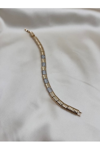 Çelik Zirkon Taşlı Ray Bileklik