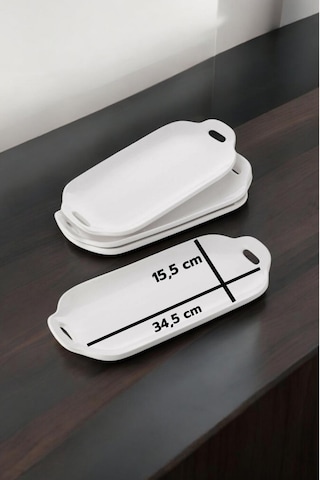 6 Lı Tavuk Dünyası Model Oval Kulplu Tabak - Kayık Servis Sunum Tabağı