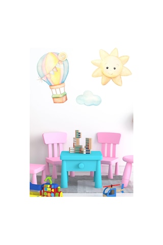 MSticker Sevimli Uçan Balon Bulut Ve Yıldız 3'lü Sticker Seti