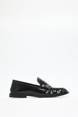 Lutvelizade Loafer 2517 Klasik Deri Görünümlü Oval Burun Siyah Kadın Loafer