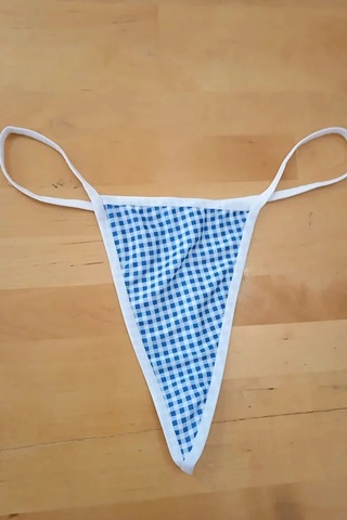Anastasia String Tanga Külot - Küçük Kare Desen Mavi Ans103 Mavi