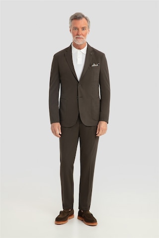 Sabri Özel Koyu Haki Slim Fit 6 Drop Mono Yaka Modal Kumaş Lastikli Bel Astarsız Takım Elbise