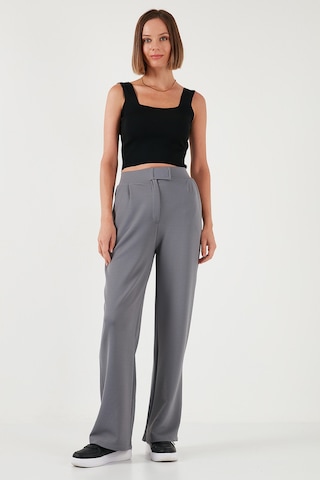 Lela Regular Fit Yüksek Bel Bol Paça Bayan Pantolon 5861279 Gri