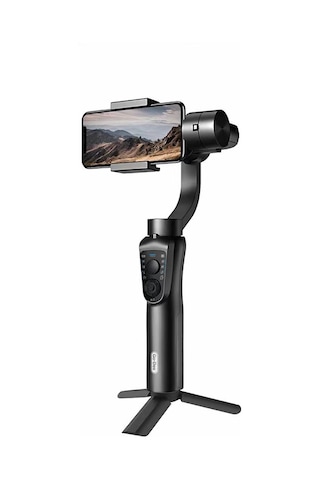 Go Des Gd-s5 3 Eksen El Tipi Yüz Tanıma Takip Özellikli Led Işıklandırmalı Gimbal Stabilizatör Siyah