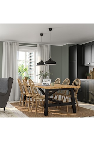 Yemek Masası Takımı, Akasya, 6 Sandalyeli Abanoz - Beyaz