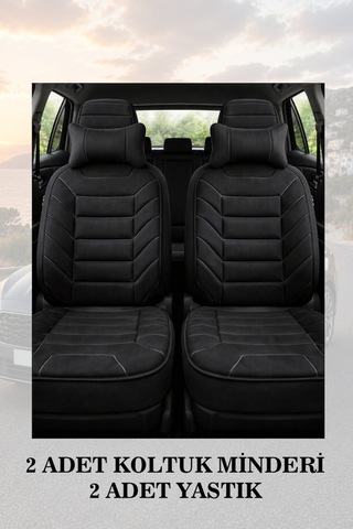 Opel Combo 2014 Uyumlu Premium Lüks Siyah Renk 2 Adet Minder Ve Yastık