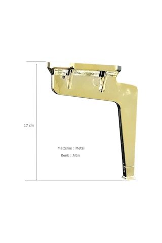 4 Adet Kaz Lüks Mobilya Koltuk Ayağı Metal Altın Sarı 17 Cm