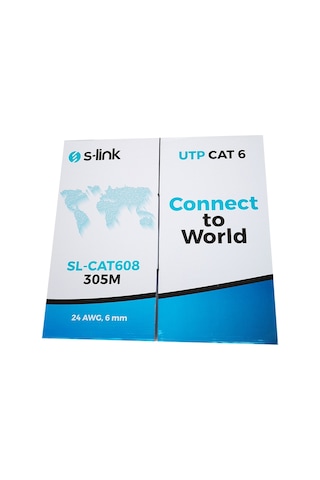 S-Link Sl-Cat608 Cat6 Gri Utp 305 Metre 24 Awg Network Kablosu S-Link Sl-Cat608 Cat6 Gri Utp 305 Metre 24 Awg Network Kablosu