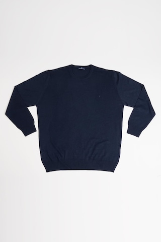 Woolen World Bisiklet Yaka Battal Büyük Boy Yünlü Triko Kazak Lacivert