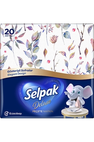 Selpak Deluxe Peçete 20'li x 5 Adet Selpak Deluxe Peçete 20'li x 5 Adet