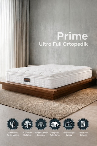 Mobyat Ultra Full Ortopedik Pedli Tavşan Tüyü Kumaş Bel Ve Sırt Destekli Prime Pelüş Yatak Antrasit Tek Kişilik