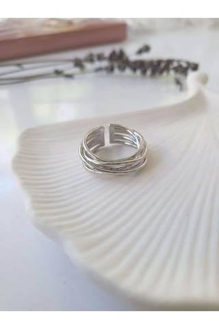 Çelik Silver Fashion Ayarlanabilir Yüzük Sevgiliye Hediye Gümüş