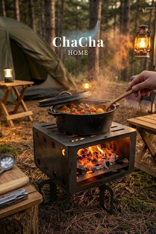 Chacha Home Taşınabilir Katlanabilir Kamp Ocağı & Mangal Paslanmaz Çelik Izgara, Portatif Outdoor Bbq Diğer