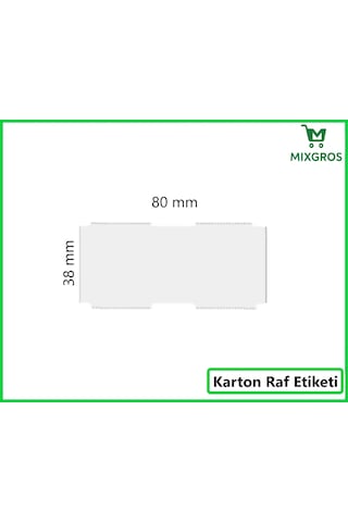 80x38 Mm Karton Termal Raf Reyon Etiketi 1 Rulo: 1000 Adet Etiket 1 Koli: 50 Rulo Etiket