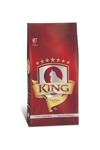 King Kuzu Etli ve Pirinçli Yetişkin Kedi Maması 15 KG