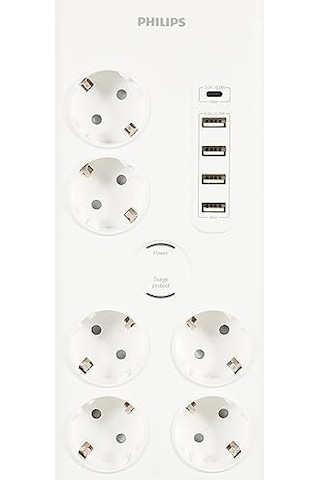 Spn7060wa Akım Korumalı Priz 6'lı 900j 2m 4 Usb 20w 1 Type-c 15w, Standart 1