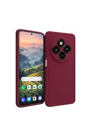 Tecno Spark30c-4g Uyumlu Kamera Çıkıntılı Mat Silikon Telefon Kılıfı Bordo