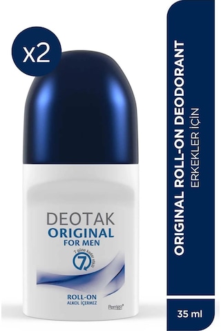 Deotak Original Erkek 7 Güne Kadar Etkili Roll-On Deodorant 35 ML x 2 adet