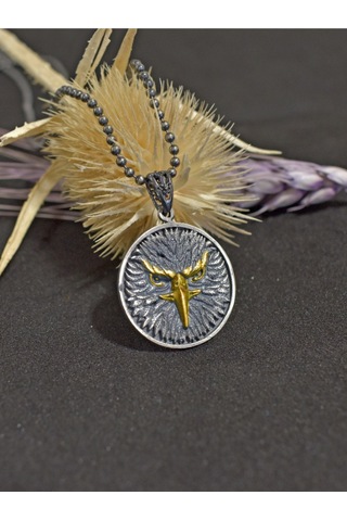 Brezza Lusso Jewelry Kartal Silüet Ruh Erkek Gümüş Kolye Altın