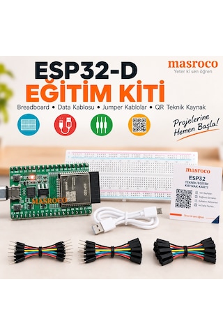 ESP-32D DevKitC V4 38 Pin Eğitim Kiti (Lehimli, Yeşil PCB) Eğitim Kiti