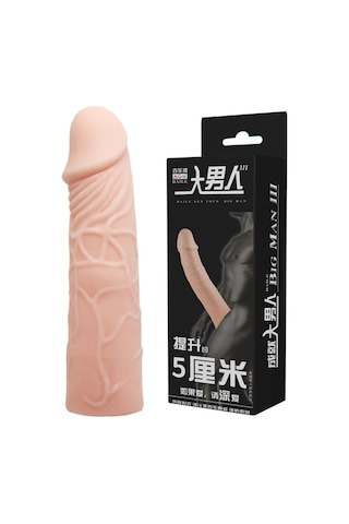 Lilitu Shop Baile 6 Cm Dolgulu Damarlı Ekstra Uzun Penis Kılıfı
