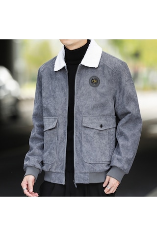 Pasifix Sonbahar ve Kış Günlük Ceket Vintage Kadife Yaka Ceket 001