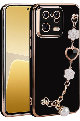Xiaomi Mi 13 Pro Kılıf El Tutamaçlı Kamera Korumalı Zore Taka Silikon Kapak Siyah