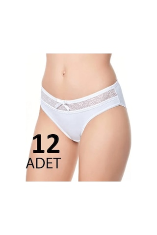 Tutku Elit 12' Li Bayan Beli Dantelli Bikini Külot 2704 Siyah