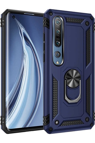 Xiaomi Mi 10 Kılıf Sert Silikon Yüzüklü Stand Özellikli Kapak