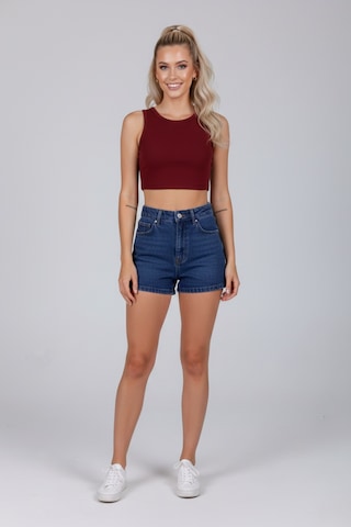 Zedefx Kadın Kalın Askılı Fitilli Bluz bordo