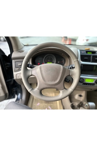 Hyundai Tucson 2006-2014 Araca Özel Direksiyon Kılıfı Haki Krem D Çok Renkli