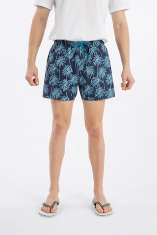 Exuma Erkek Desenli Swim Şort Mavi Siyah