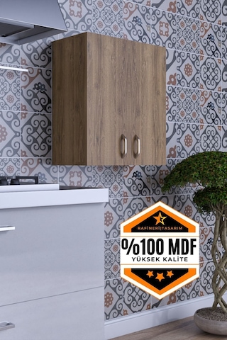 Rafineri Moza Çok Amaçlı Dolap Kapaklı Mutfak Balkon Banyo Mdf Ceviz