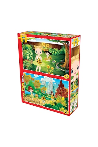 Laço Kids Puzzle Ayçiçek Kızlar 2 In 1 Çocuklar Için Yapboz