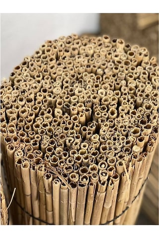 Doğal Kamış Hasır Çit 1m X 5m Doğal Bambu -bahçe Çiti - Gölgelik Hasır -tavan Dekorasyon Turkuaz Tek Ebat 100 X 500 Açık Bej
