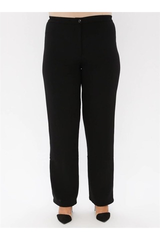 Ladies First Ladıes Fırst Büyük Beden 3390 Siyah Pantolon Krep Bol Paça
