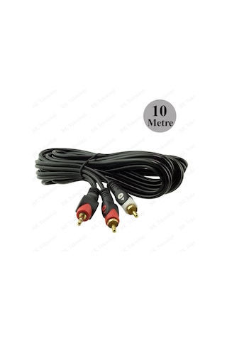 Yüksek Kalite 3.5mm Erkek to 2RCA Erkek Ses Kablosu 10Metre