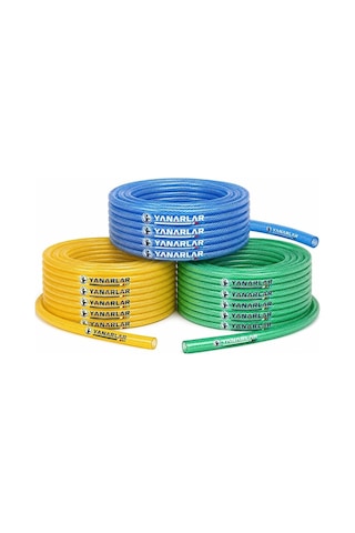 Örgülü Market Hortum 1/2" 50 Metre Esnek Ve Dayanıklı Sulama Hortumu