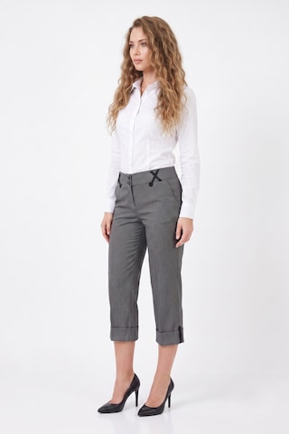 Baglan Kadın Bermuda Duble Paça Pantolon Bgl-00009515 Koyu Gri