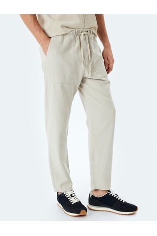Koton Beli Bağcıklı Cep Detaylı Pamuklu Chino Pantolon Gri 5sam40023hw Gri