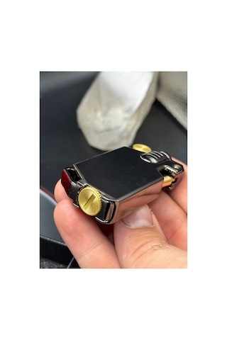 Özel Seri Vintage Mekanik Benzinli Çakmak Siyah - Premium Hediyelik Şık Model 109557