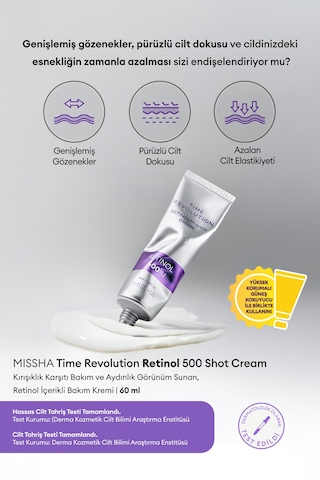 Retinol İçerikli Bakım Kremi Time Revolution Retinol 500 Shot Cream