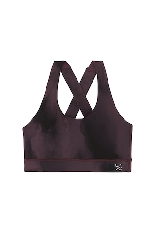 L Couture Marble Desenli Aktif Spor Sütyeni Mor