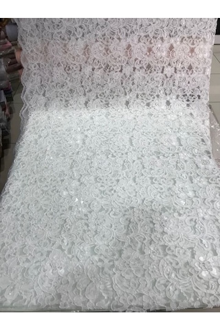 Dantel Güpür Cordone Abiyelik Elbiselik Bluzluk Beyaz