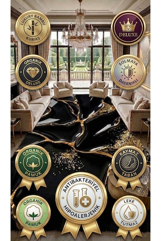 Bambu Organik Pamuk Dokulu Deluxe Pufy Halı Bambu Kumaş Pamuk Kaymaz Taban 4mm Süngerli Premium Solmaz Baskı Leke Tutmaz Yıkanabilir Salon Oturma Odası Yatak Odası Halısı Modernr Açık Mavi