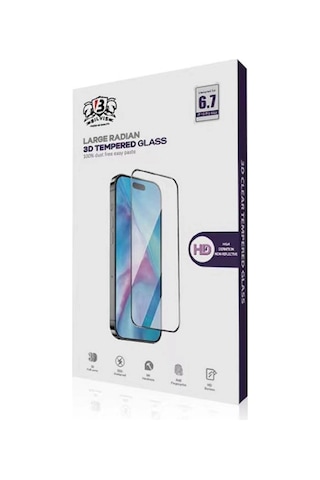 Apple iPhone Uyumlu 15 Pro Max Bilvis 0.18mm Plus Cam Ekran Koruyucu